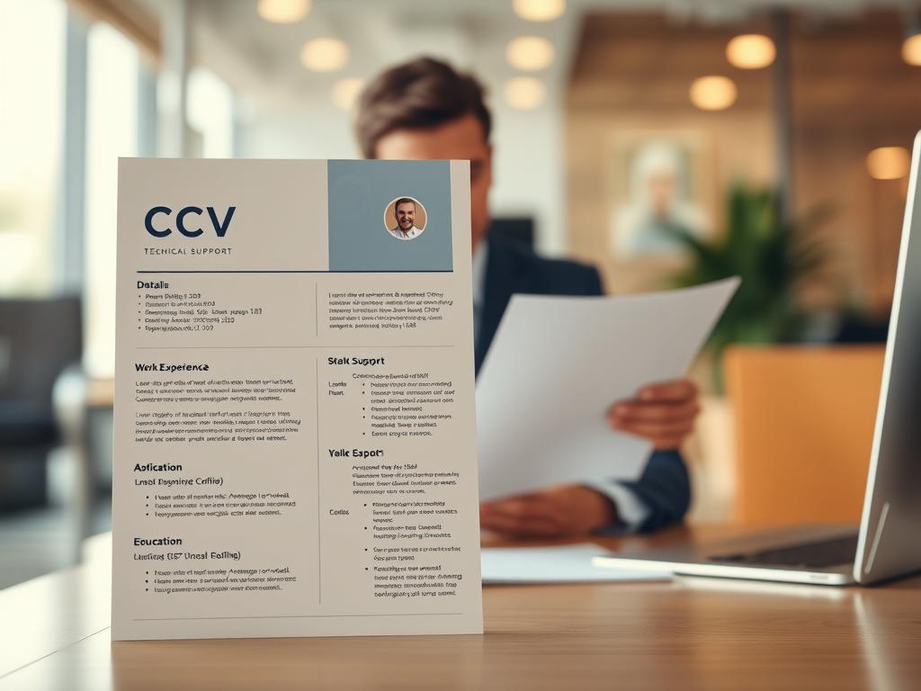 estructura de CV para soporte técnico